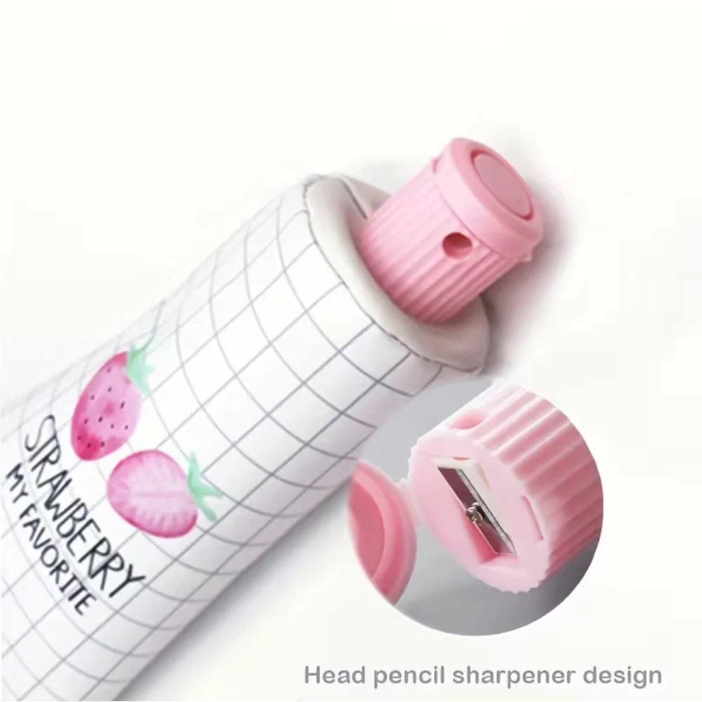 Strawberry Pencil Case & Sharpener Toothpaste Shape